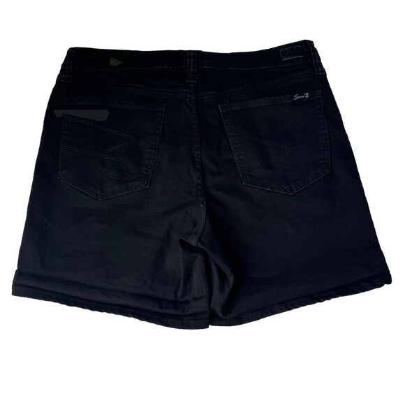 Seven 7 Jeans Shorts Womens 14 Black Weekend Short High Rise Dark Wash Denim - Picture 2 of 12